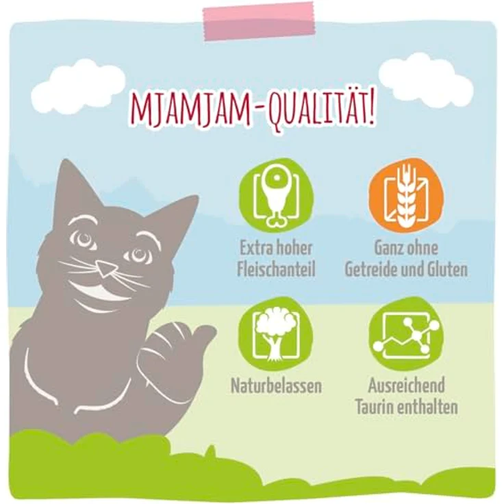MjAMjAM Premium Nassfutter für Katzen - kulinarischer Hirsch und Truthahn mit frischen Cranberries, getreidefrei, 6er Pack (6 x 400 g) mit extra viel Fleisch – Bild 4