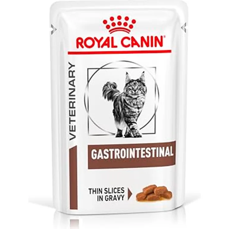 Royal Canin Gastrointestinal Feine Stückchen in Soße, 12 x 85 g, Diät-Alleinfuttermittel für ausgewachsene Katzen zur Unterstützung der Verdauung, im Frischebeutel