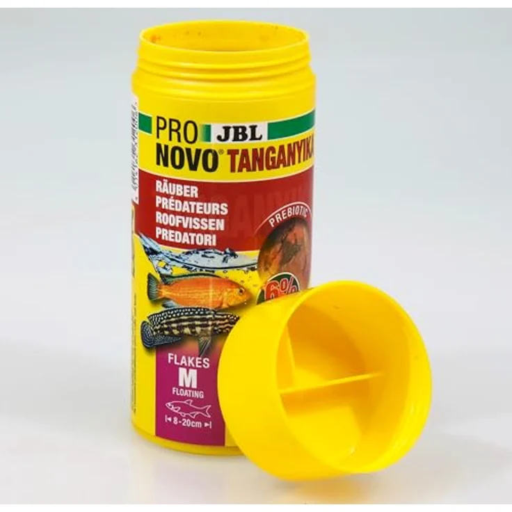JBL PRONOVO TANGANYIKA FLAKES, Hauptfutter für Buntbarsche 8-20 cm, prebiotische Fischfutter-Flocken, Größe M, 250 ml – Bild 3