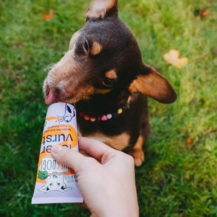 VEGDOG Levervurst Schlecksnack, pflanzlich, hypoallergen, 75g - veganer Snack für Hunde, ohne Zuckerzusatz und Soja, ideal für sensible Mägen – Bild 2