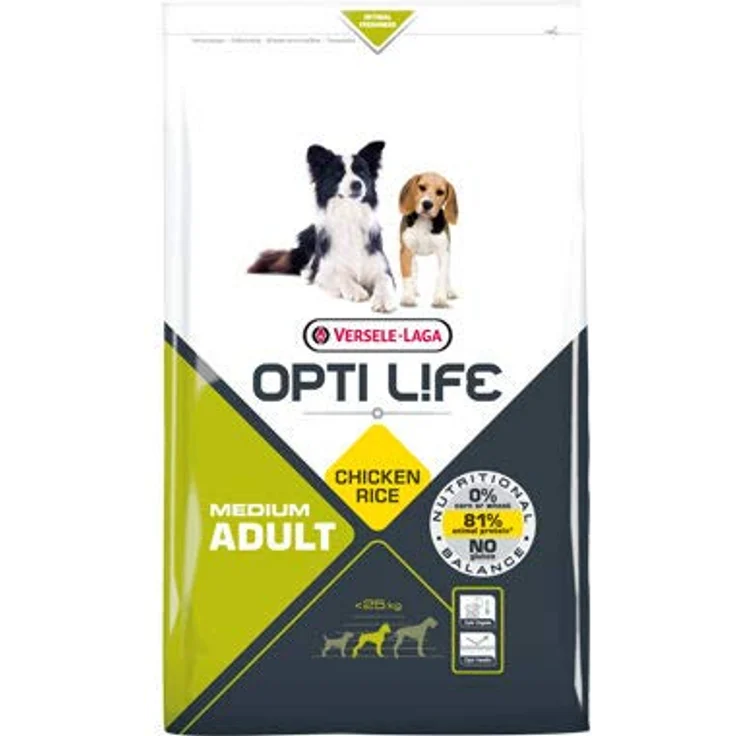 VERSELE-LAGA Opti Life Adult Medium Trockenfutter für Hunde, glutenfrei, mit Huhn und Reis, 12,5kg – Bild 4