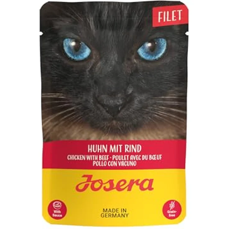 JOSERA Filet Huhn mit Rind, Premium Nassfutter für Katzen, 40% Hühnerfilet, getreidefrei, 16 x 70 g im Frischebeutel – Bild 2