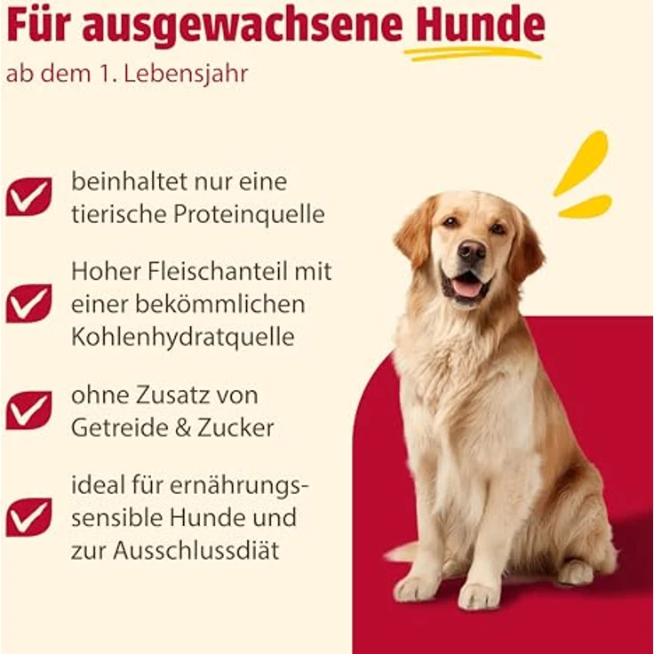animonda GranCarno Sensitiv Rind und Kartoffel, Hunde-Nassfutter für alle Altersstufen, 6x400g – Bild 4