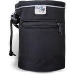 Curli Leckerlibeutel Futterbeutel, Softshell mit reflektierendem Band, Aluminium Karabiner, 14 cm hoch, 10 cm Durchmesser