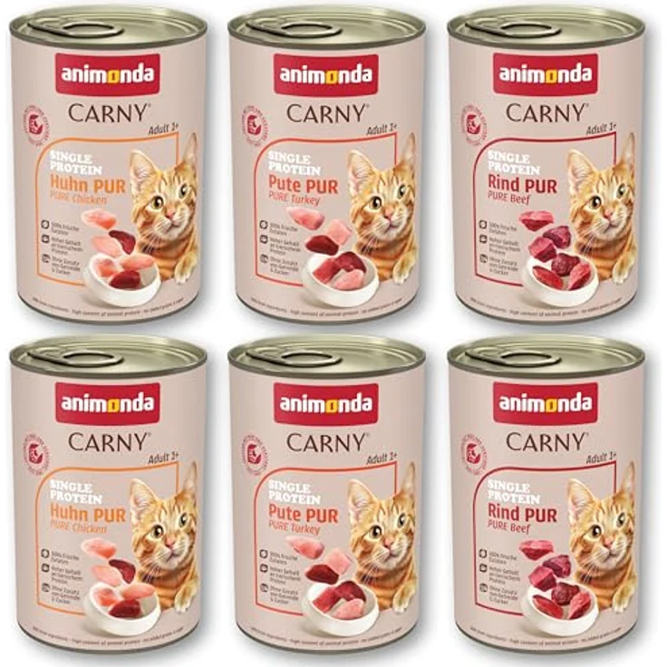animonda Carny Katzen Nassfutter Single Protein Mix Pur (6 x 400g), hochwertiges Futter mit einer Proteinquelle für ausgewachsene Katzen – Bild 2