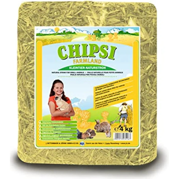 Chipsi Sunshine Wiesenheu, 4kg, naturbelassene Stroheinstreu für Kleintiere, weiches Polstermaterial – Bild 1