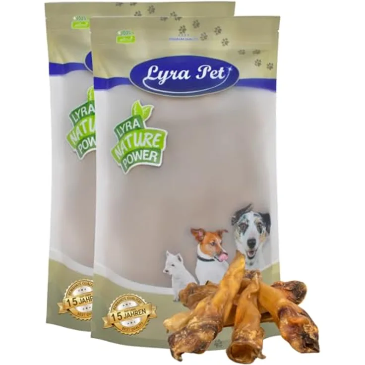 Lyra Pet® 100 getrocknete Rinderohren, naturbelassener Kausnack für Hunde, ca. 5 kg, eiweißreich und zahnreinigend