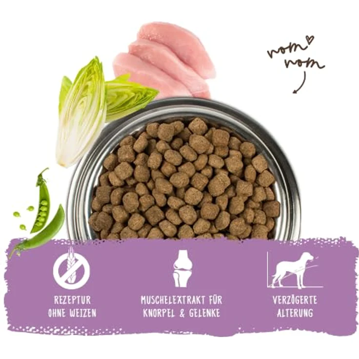 bosch HPC Senior, Hundetrockenfutter für ältere Hunde aller Rassen, weizenfrei und zuckerfrei, 5 x 1 kg – Bild 2