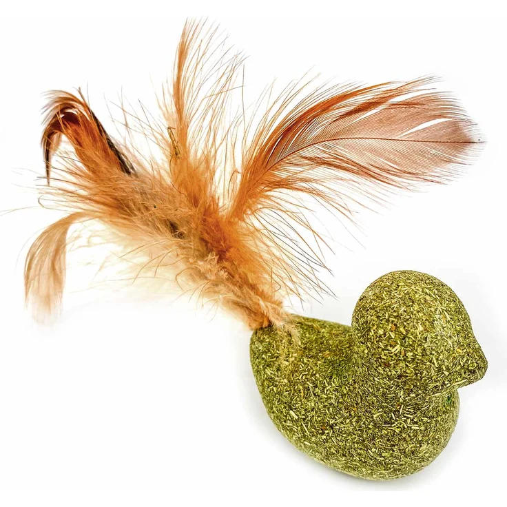 Aumüller Dentalspielzeug Vögelchen, 2er Set mit Silver Vine, Katzenminze und Federn für natürlichen Spielspaß und Zahnpflege