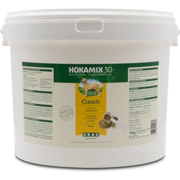 GRAU HOKAMIX30 Classic Pulver, Kräutermischung für Hunde mit 30 wichtigen Kräutern, 10 kg, Ergänzungsfuttermittel zur Vorsorge