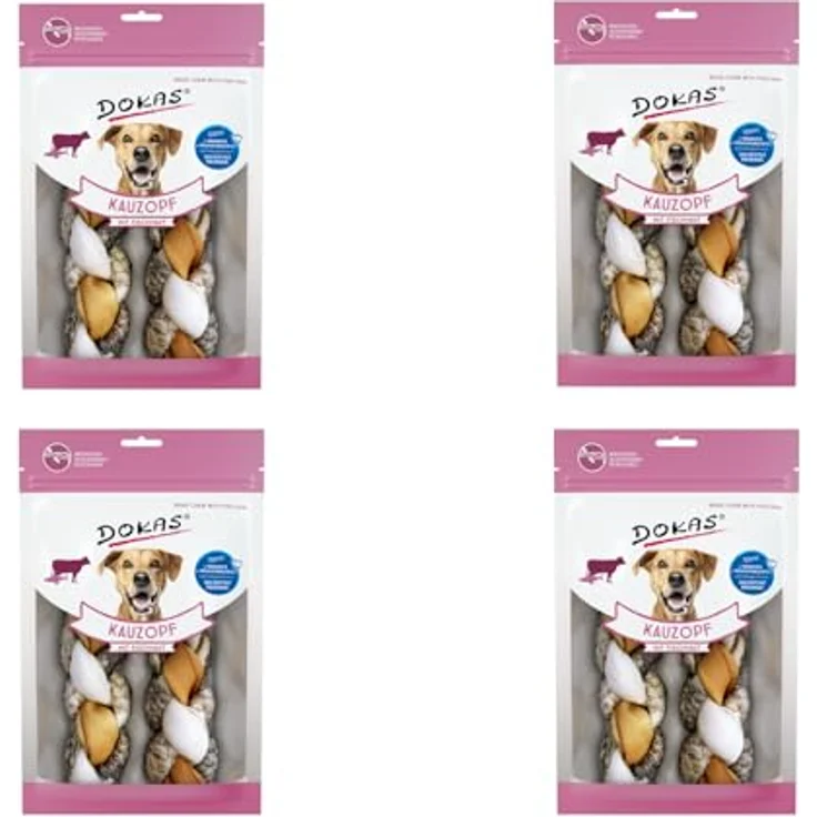 Dokas Kauzopf mit Fischhaut, Kausnack für Hunde, 120g, aus Rinder- und Fischhaut – Bild 1