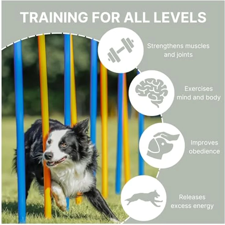 Trixie Dog Activity Agility Slalom, Kunststoff 115xø 3 cm, 12 St. blau-orange – Bild 5