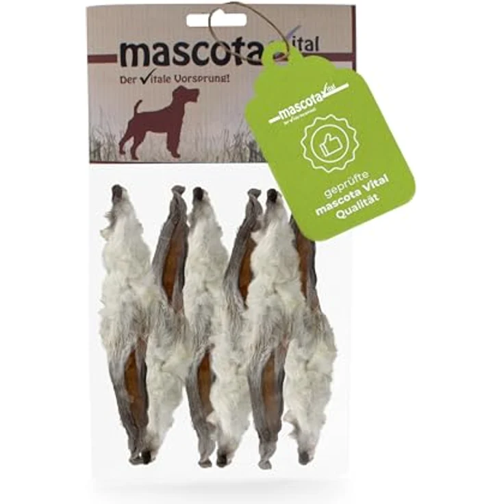 Mascota vital Kaninchenohren mit Fell, 200g, getreidefreier Hundesnack für sensible Tiere – Bild 2
