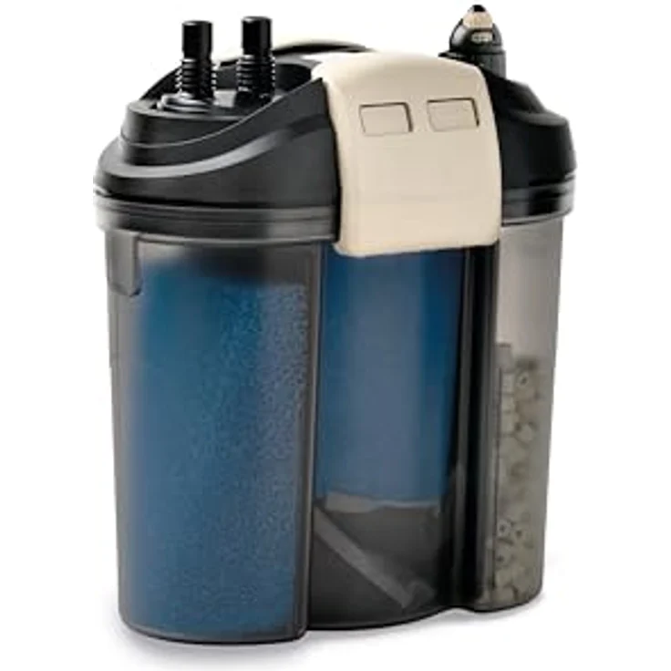 Eden 94088 FET 200 Außenfilter, geräuscharmes Doppelfiltersystem mit 200 W Regelheizer für Aquarien bis 200 L, platzsparend im Unterschrank – Bild 1
