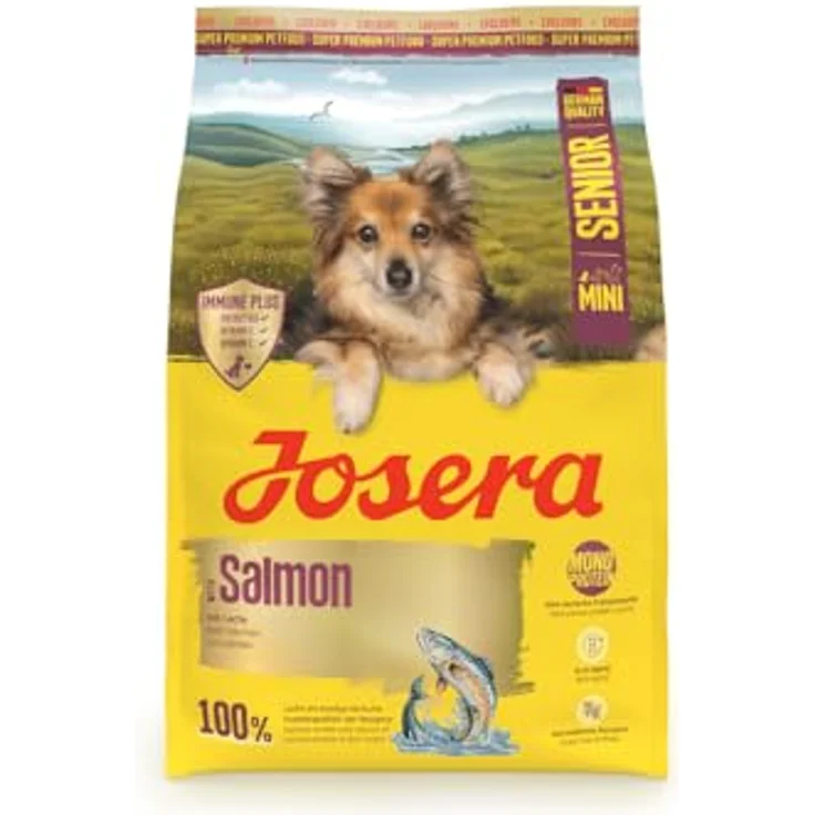 Josera Mini Senior Salmon, 3 kg Trockenfutter für kleine Hunde, getreidefrei mit 100 % Lachs, unterstützt das Immunsystem – Bild 1