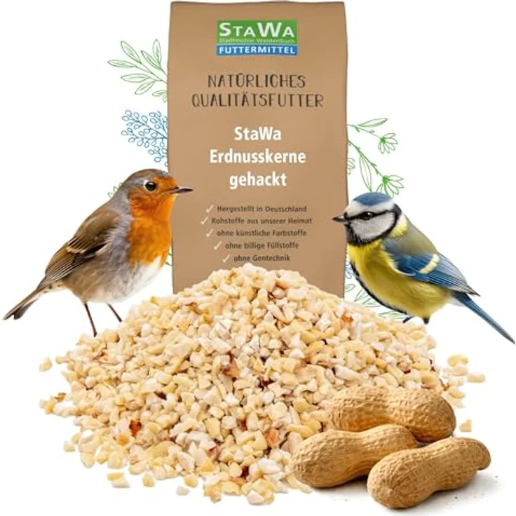 STAWA Erdnüsse gehackt, 10 kg, hochwertige Proteinquelle für Wildvögel, natürliche Futteroption – Bild 1