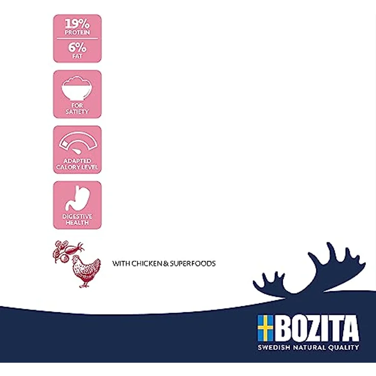 Bozita Hundefutter Original Adult Light Huhn, 12 kg weizenfreies Trockenfutter für übergewichtige Hunde, hohe Fleischqualität, natürliche Zutaten – Bild 4