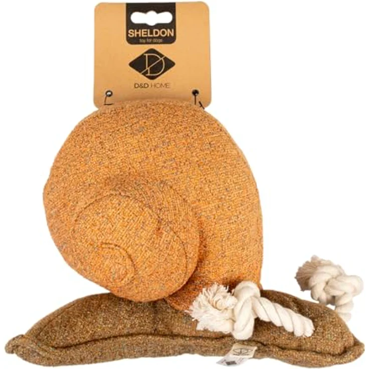 D&D Home Sheldon Hundespielzeug, Chenille, 25 x 12 x 20 cm, Braun, Antennen aus geknotetem Seil, Quietschelement in Kreppform, robuster Innenstoff, niederländisches Design – Bild 3