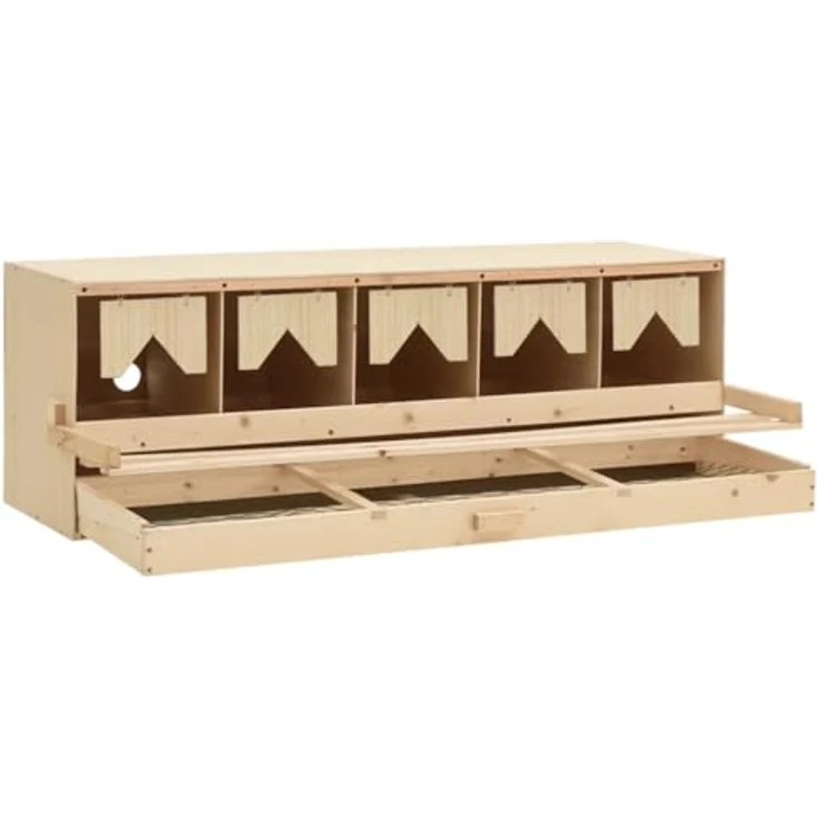 vidaXL Legenest Hühnernest 5 Fächer 117 x 33 x 38 cm Massivholz Kiefer – Bild 6