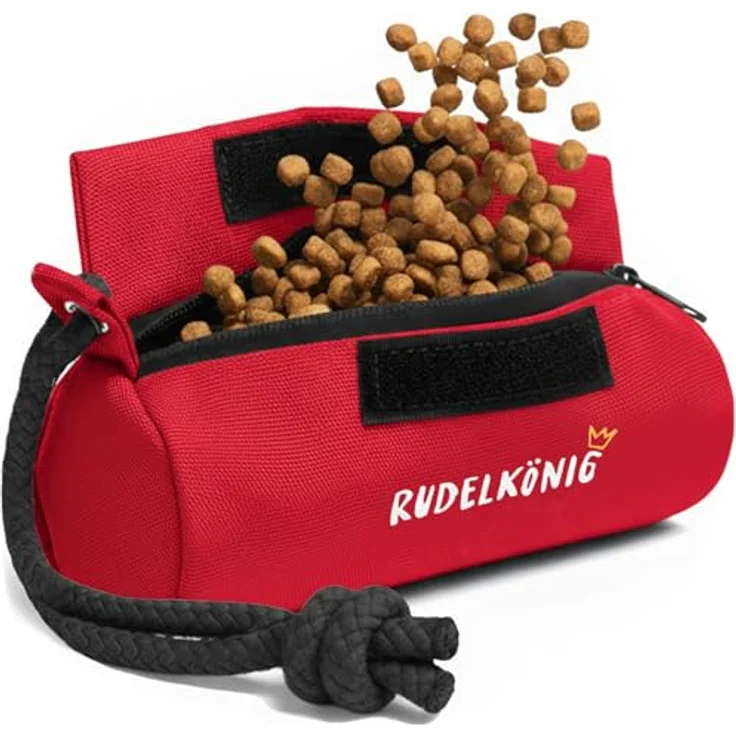Rudelkönig Futterbeutel für Hunde, Apportierdummy für Hundetraining, robust mit Klett- und Reißverschluss, geeignet für Nass- und Trockenfutter – Bild 1