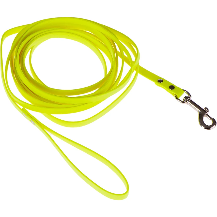 Heim BioThane® Suchleine, neon-gelb, 5 m lang, 13 mm breit, reißfest und wasserabweisend