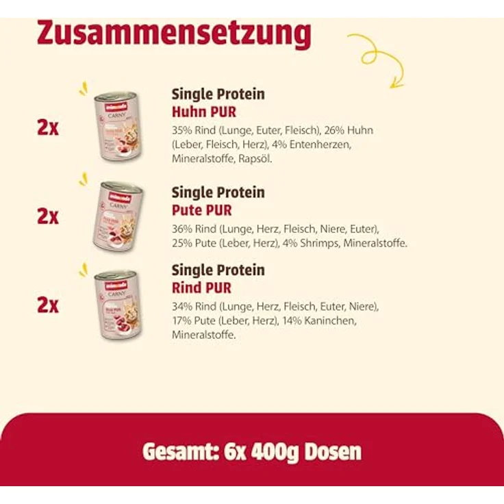 animonda Carny Katzen Nassfutter Single Protein Mix Pur (6 x 400g), hochwertiges Futter mit einer Proteinquelle für ausgewachsene Katzen – Bild 5