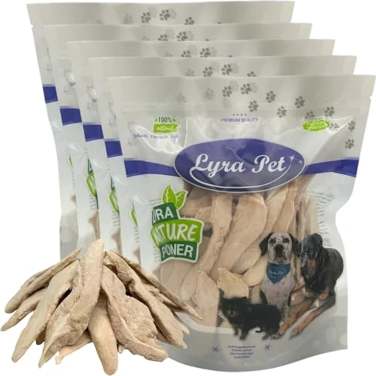 Lyra Pet® Entenbrust gefriergetrocknet, 1 kg (5 x 200 g) Hundeleckerli, proteinreich, fettarm, ideal für Welpen & Senioren, ohne Zusätze – Bild 1