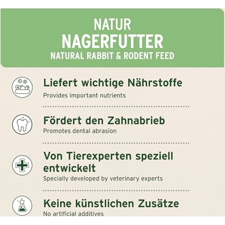 AniForte Natur Nagerfutter 4,5kg - Artgerechtes Futter für Hamster, Meerschweinchen, Kaninchen mit Gemüseflocken, Getreide, Luzerne und Kräutern - Ohne künstliche Zusätze, Made in Germany – Bild 3