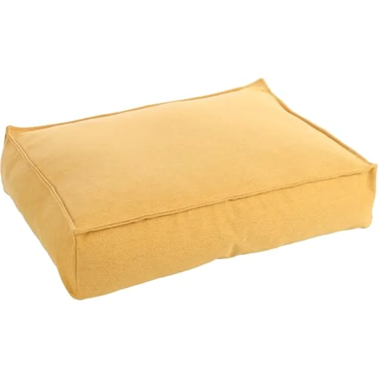 Flamingo Orthopädisches Hundebett Baldar, Rechteckig, Gelb, 80 cm | Ergonomischer Schlafkomfort mit rutschfester Unterseite und waschbarem Bezug