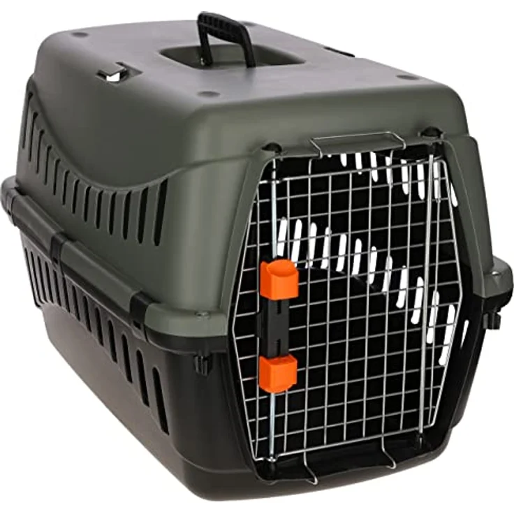 Kerbl Tiertransportbox Transportbox Eco 60 cm x 40 cm x 38,5 cm 5 kg - 15 kg 80561, aus recyceltem Kunststoff, IATA-konform, Metalltüre, blau – Bild 3