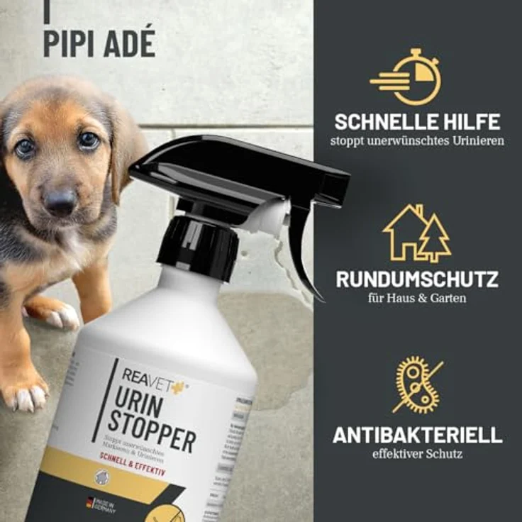 ReaVET Urin Stop für Hunde & Katzen, mildes Abwehrspray 500ml, Urin Entferner & Hundeschreck, nicht färbend, für Innen- & Außenbereich – Bild 2