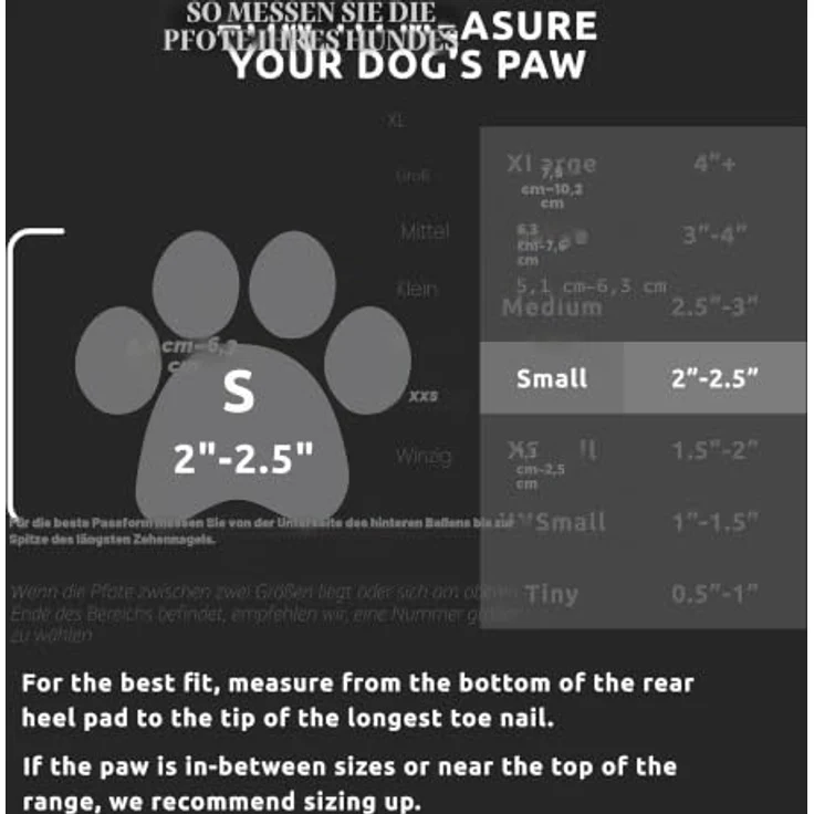 Pawz Hundeschuhe S, 6.4 cm, schwarz, 12 Stück, wasserdicht und wiederverwendbar, 100% Naturkautschuk, Pfotenschutz bei Schnee und Frost – Bild 3