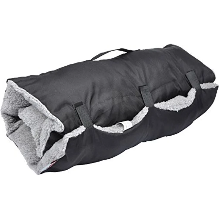 Love Story Reise-Hundematte BICOLORE, 80 x 50 cm, schwarz & grau, strapazierfähiges Polyester, rollbar, universal einsetzbar – Bild 2