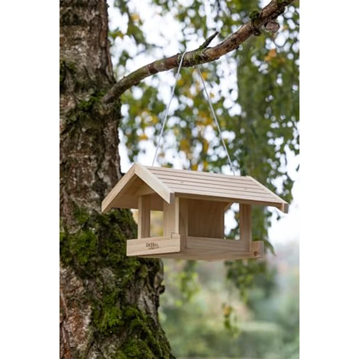 Kerbl Hobbyfarming 87047 Vogelfutterhaus Leitenberg, stabiles Holz, 40x32x24,5 cm, mit Dachschutz gegen Nässe – Bild 3