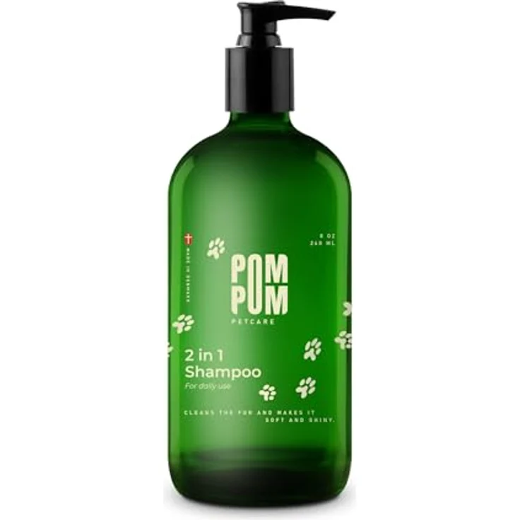 PomPom Petcare 2-in-1 Hundeshampoo & Spülung, pH-neutral und hautfreundlich, für alle Felltypen, 240 ml – Bild 1