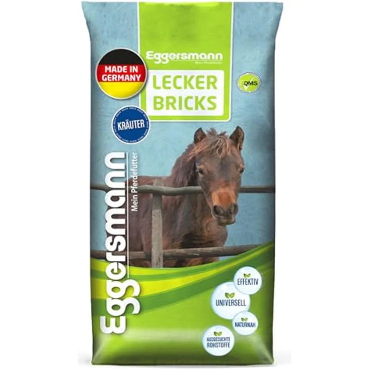 Eggersmann Mein Pferdefutter Pferde-Leckerlis Lecker Bricks, 25kg, natürlicher Kräuter-Geschmack, perfekt als Belohnung für Pferde & Ponys – Bild 1