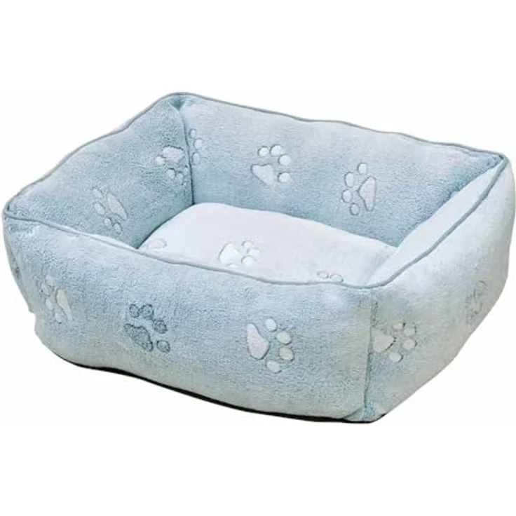 Nobby Komfortbett eckig Classic PAW, kuschelig weich mit Pfotenapplikation und Anti-Rutsch-Beschichtung, grau, 70 x 60 x 20 cm – Bild 2