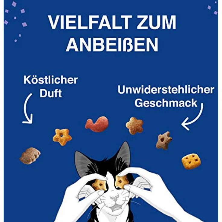 FELIX Knabber Mix Original & Strandspaß, Katzensnack Mixtray mit Huhn-, Lachs- und Truthahngeschmack, 2x(8x60g) – Bild 2