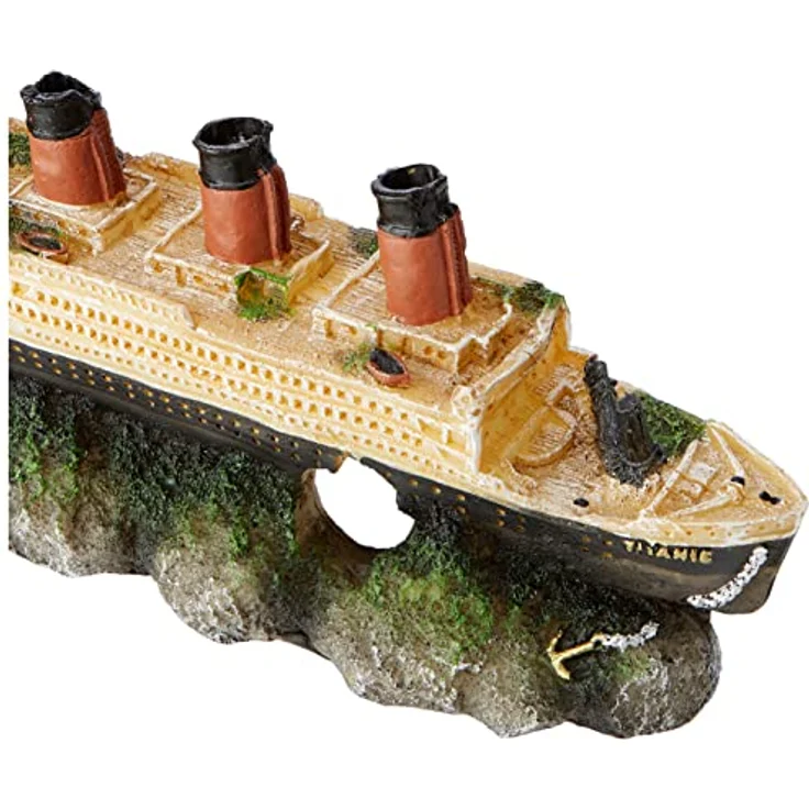 Europet-Bernina Aquariendeko Titanic Schiffswrack mit Ausströmer, 39 cm, ungiftig für Süß- und Meerwasseraquarien – Bild 4