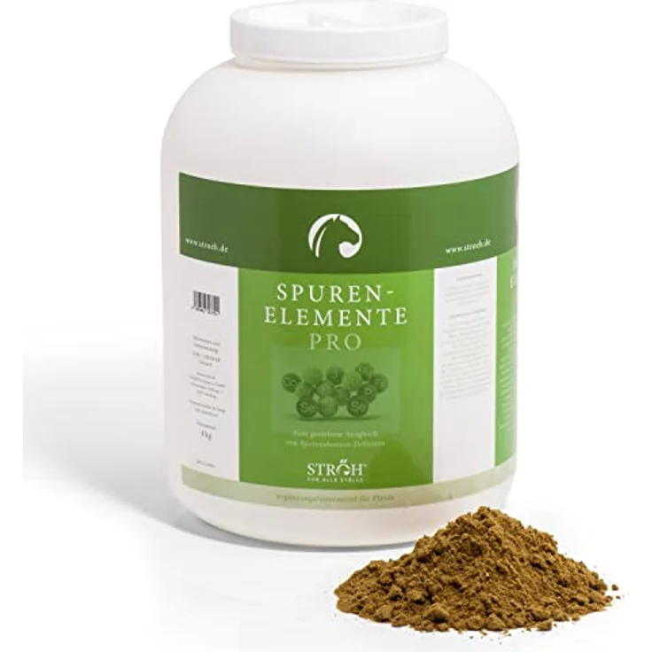 STRÖH Spurenelemente Pro Pferd (4kg) • Mineralfutter mit Zink, Mangan, Eisen, Kupfer, Selen, Jod und Cobalt • Ergänzt mit Kräutern für bessere Verdauung und Wohlbefinden – Bild 1