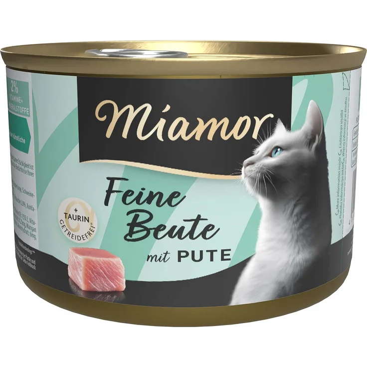 Miamor Feine Beute Pute, Katzen-Nassfutter mit 65% Fleischanteil, 12x185g – Bild 1