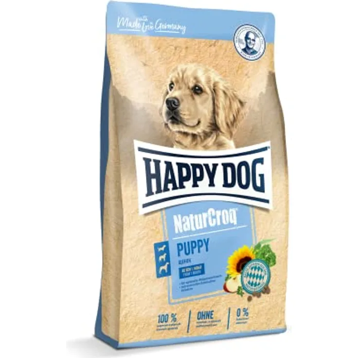 Happy Dog NaturCroq Puppy, Trockenfutter für Welpen, 15 kg, artgerechte Rezeptur mit heimischen Kräutern