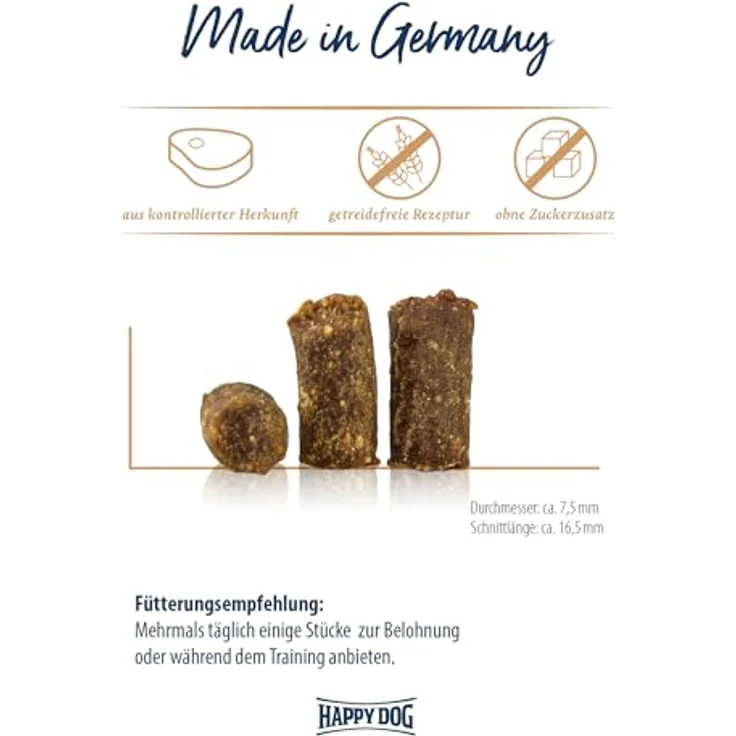 Happy Dog 60699 Meat Snack Nordseeküste, getrocknetes Entenfleisch für sensible Hunde, 75 g - glutenfreies Leckerli ohne Zusatzstoffe – Bild 4