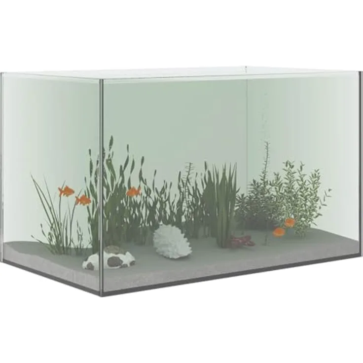 vidaXL Aquarium mit Speicher Transparent, rechteckiges 50 x 30 x 30 cm Glasbecken, modernes Design für Zuhause und Büro, pflegeleicht und robust