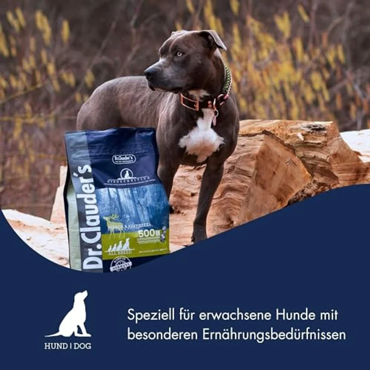 Dr.Clauder's Hyposensitive Trockenfutter mit Singleprotein für sensible Hunde, getreide- und glutenfrei, 11,5kg Hirsch & Kartoffel – Bild 2