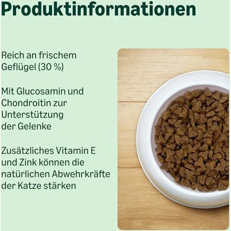 by Amazon Getreidefreies Trockenfutter für Katzen, mit 30% frischem Huhn, 3 kg, Gelenkunterstützung mit Glucosamin und Chondroitin – Bild 2