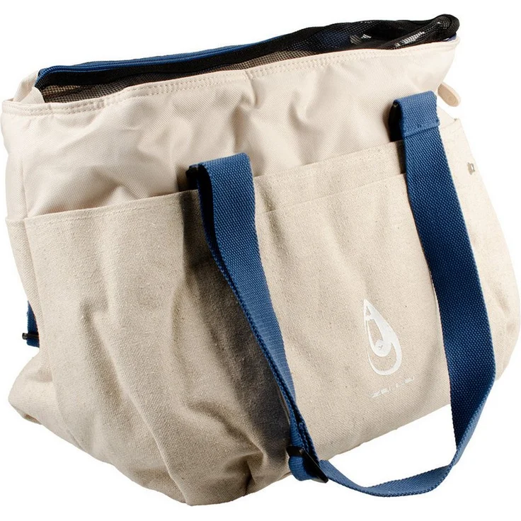 DUVO+ 2-in-1 Tiertransporttasche Saint-Tropez, Bequeme Leinentasche mit Autogurtbefestigung und herausnehmbarem Kissen, beige