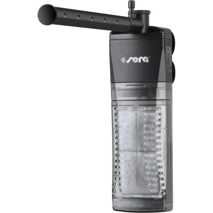 sera X-Edge 450, leistungsstarker Eckfilter für Aquarien bis 200 Liter, 450 l/h bei 5 W, energieeffizient mit Schwimm-Stop – Bild 2