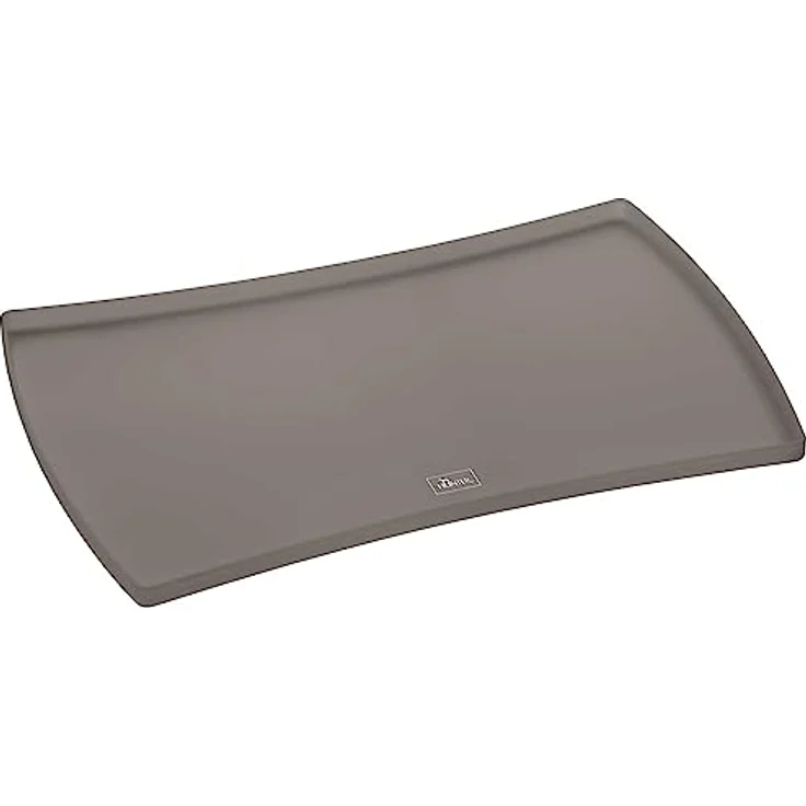 Hunter Napfunterlage Selection, flexible Bodenschutzmatte aus lebensmittelgeeignetem Silikon, rutschhemmend mit erhöhtem Rand, Farbe: Taupe, Größe: S – Bild 1