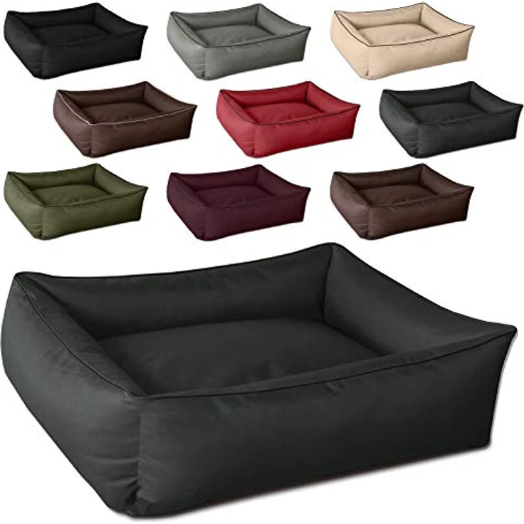 BedDog Hundebett MAX, ergonomisches Hundekissen mit abziehbarem waschbarem Bezug, für große Hunde, XXL, anthrazit – Bild 3